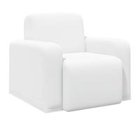vidaXL Fauteuil Blanc Tissu, Fauteuil Chic, Assise Moderne pour Salon et Chambre, Confort dans Un Tissu Douillet, Chaise relaxante