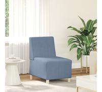 vidaXL Unité de Sofa Modulaire sans Accoudoirs Bleu 55 x 74 x 82 cm, Canapé sans accoudoirs, Assise modulable, Mousse Durable, Tissu Respirant, Cadre en contreplaqué, Style Urbain