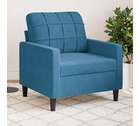 Vidaxl Fauteuil Bleu 60 Cm Velours Bleu
