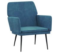 vidaXL Fauteuil en velours 62x79x79 cm Bleu