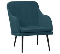 Vidaxl Fauteuil Bleu 63x76x80 Cm Velours Bleu