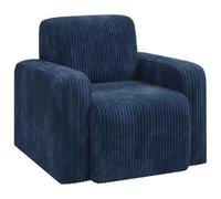 vidaXL Fauteuil Bleu Marine Velours côtelé, Fauteuil Moderne, Assise stylée pour Salon, Chambre, Fauteuil Fonctionnel, Meuble élégant, Confort Doux