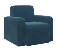vidaXL Fauteuil Bleu Velours