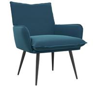 vidaXL Fauteuil Bleu Velours
