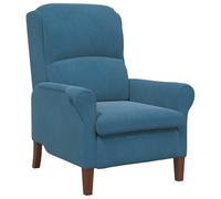 vidaXL Fauteuil standard ergonomique – Bleu, tissu, bois