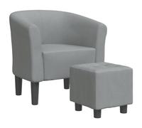 vidaXL Fauteuil Cabriolet avec Repose-Pied, Chaise avec Accoudoirs, Canapé avec Dossier, Siège Rembourré Salon Chambre, Gris Clair Tissu