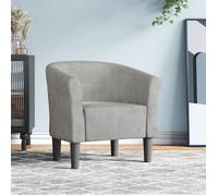 vidaXL Fauteuil Cabriolet, Chaise avec Accoudoirs, Canapé avec Dossier, Siège Rembourré, Meuble de Salon Chambre Bureau, Gris Clair Velours