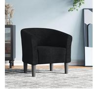 vidaXL Fauteuil Cabriolet, Chaise avec Accoudoirs, Canapé avec Dossier, Siège Rembourré, Meuble de Salon Chambre Bureau, Noir Tissu