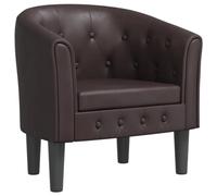 vidaXL Fauteuil Cabriolet, Chaise avec Accoudoirs, Canapé avec Dossier, Siège Rembourré, Meuble de Salon Chambre, Moderne, Marron Similicuir