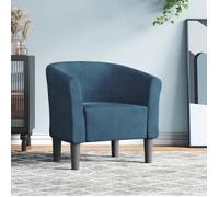 vidaXL Fauteuil cabriolet 356445 – Accoudoirs, dossier et siège rembourré – Bleu foncé velours