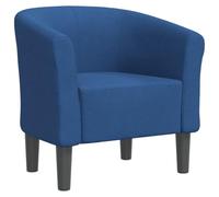vidaXL Fauteuil Cabriolet, Chaise avec Accoudoirs, Canapé avec Dossier, Siège Rembourré, Meuble de Salon Chambre Bureau, Bleu Tissu
