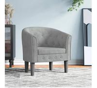 vidaXL Fauteuil Cabriolet, Chaise avec Accoudoirs, Canapé avec Dossier, Siège Rembourré, Meuble de Salon Chambre Bureau, Gris Clair Velours