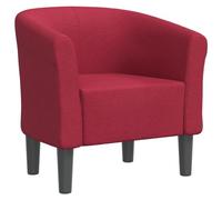 vidaXL Fauteuil Cabriolet, Chaise avec Accoudoirs, Canapé avec Dossier, Siège Rembourré, Meuble de Salon Chambre Bureau, Rouge Bordeaux Tissu