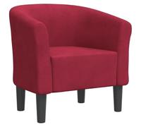 Vidaxl Chaise Cabriolet Rouge Bordeaux Velours Rouge