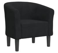 vidaXL Fauteuil Cabriolet, Chaise avec Accoudoirs, Canapé avec Dossier, Siège Rembourré, Meuble de Salon Chambre Bureau, Noir Velours