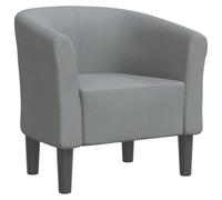 vidaXL Fauteuil Cabriolet, Chaise avec Accoudoirs, Canapé avec Dossier, Siège Rembourré, Meuble de Salon Chambre Bureau, Gris Clair Tissu