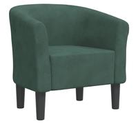 vidaXL Fauteuil Cabriolet, Chaise avec Accoudoirs, Canapé avec Dossier, Siège Rembourré, Meuble de Salon Chambre Bureau, Vert Foncé Velours