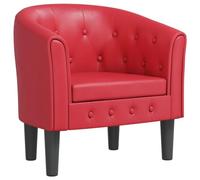 vidaXL Fauteuil Cabriolet, Chaise avec Accoudoirs, Canapé avec Dossier, Siège Rembourré, Meuble de Salon Chambre, Moderne, Rouge Similicuir