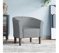 vidaXL Fauteuil cabriolet — Avec accoudoirs, dossier et siège rembourré, tissu gris clair