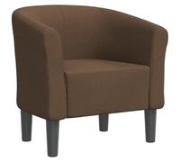 vidaXL Fauteuil Cabriolet, Chaise avec Accoudoirs, Canapé avec Dossier, Siège Rembourré, Meuble de Salon Chambre Bureau, Marron Tissu