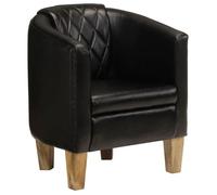 vidaXL Chaise cabriolet Cuir véritable Noir