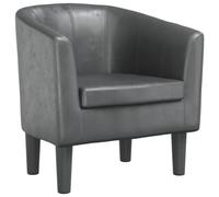 vidaXL Fauteuil Cabriolet – Siège avec dossier et accoudoirs – Gris similicuir