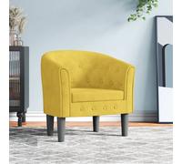 vidaXL Fauteuil Cabriolet, Chaise avec Accoudoirs, Canapé avec Dossier, Siège Rembourré, Meuble de Salon Chambre Bureau, Jaune Velours