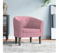 vidaXL Fauteuil cabriolet 356474 – Avec accoudoirs, siège rembourré – Rose velours