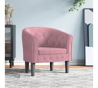 Vidaxl Fauteuil Cabriolet Rose Velours Rose