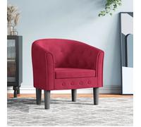vidaXL Fauteuil cabriolet rouge bordeaux velours 356475