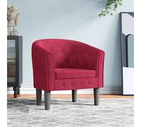 Vidaxl Fauteuil Cabriolet Rouge Bordeaux Velours Rouge