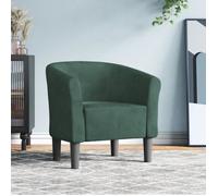 vidaXL Fauteuil Cabriolet, Chaise avec Accoudoirs, Canapé avec Dossier, Siège Rembourré, Meuble de Salon Chambre Bureau, Vert Foncé Velours