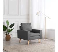 vidaXL Fauteuil Canapé Fauteuil rembourré Canapé individuel Fauteuil Lounge Fauteuil TV Canapé en tissu Lounge Gris clair Tissu Cadre en bois