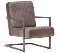 Vidaxl Fauteuil Cantilever Marron Cuir Véritable Marron