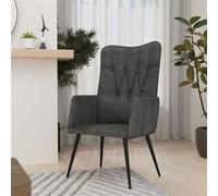 vidaXL Fauteuil canvas noir Noir G