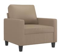 vidaXL Fauteuil moderne avec coussin, dossier et accoudoirs rembourrés, similicuir Cappuccino