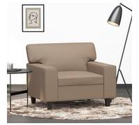 vidaXL Fauteuil, Siège avec Accoudoirs et Dossier Rembourrés, Canapé avec Coussin, Meuble de Salle de Séjour, Moderne, Cappuccino Similicuir Marron