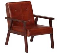 Vidaxl Fauteuil Marron Cuir Véritable Marron