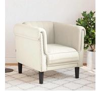 vidaXL Fauteuil, Chaise de Relaxation avec Accoudoirs et Dossier, Canapé de Salon Salle de Séjour Intérieur, Moderne, Crème 372572