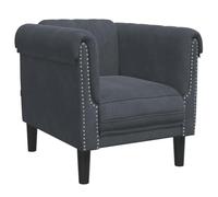 vidaXL Fauteuil, Chaise de Relaxation avec Accoudoirs et Dossier, Canapé de Salon Salle de Séjour Intérieur, Moderne, Gris Foncé Velours