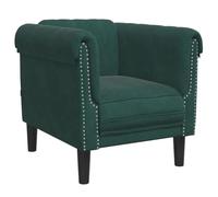 vidaXL Fauteuil, Chaise de Relaxation avec Accoudoirs et Dossier, Canapé de Salon Salle de Séjour Intérieur, Moderne, Vert Foncé Velours