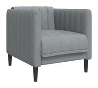 vidaXL Fauteuil Chaise de relaxation – Accoudoirs et dossier, avec pieds – Tissu gris clair