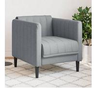 vidaXL Fauteuil Chaise de relaxation – Accoudoirs et dossier, avec pieds – Tissu gris clair