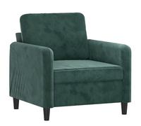 vidaXL Fauteuil, Chaise de Relaxation avec Dossier et Repose-Pied, Siège Inclinable, Fauteuil TV de Salon, Moderne, Vert Foncé Velours