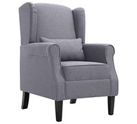vidaXL Fauteuil Chaise de Salon Siège de Salon Fauteuil de Chambre Siège de Bureau Fauteuil de Salle de Séjour Maison Interieur Gris Foncé Tissu