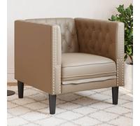 Vidaxl Fauteuil Chesterfield Cappuccino Similicuir