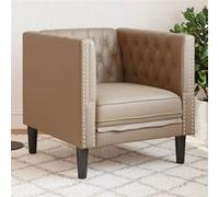 vidaXL Fauteuil Chesterfield en similicuir Cappuccino