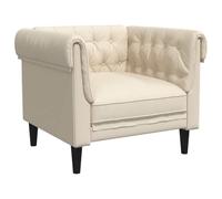vidaXL Fauteuil Chesterfield, Chaise de Relaxation avec Accoudoirs et Dossier, Chaise de Canapé, Meuble de Salle de Séjour Maison Intérieur, Lin