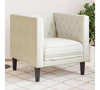 vidaXL Fauteuil Chesterfield crème velours