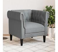 vidaXL Fauteuil Chesterfield Gris clair 78.5 x 74.5 x 74.5 cm tissu